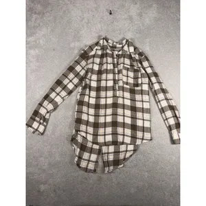 Anthropologie Tunic Top Shirt Medium Isadora‎ Popover Stretch Checkered Gauze thumbnail 3