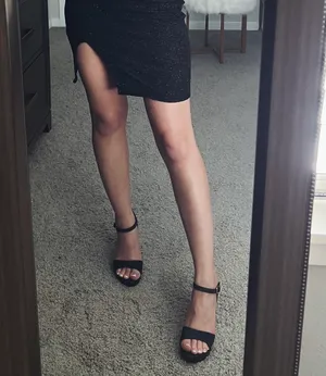 Black/Dark Blue Ankle-Strap Block Heels thumbnail 5