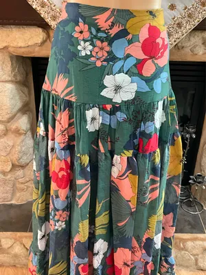 NWT $250.00 mare mare Alyssa Floral Midi Skirt by Free People thumbnail 7