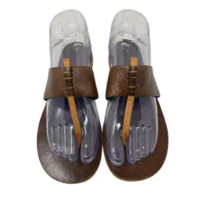 Akis Brown Genuine Leather Thong Sandals 8 Minimalist Classic thumbnail 3