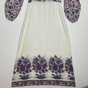 1970s Connie Sage Floral Prairie Empire Waist Maxi Dress Balloon Sleeves XS/S thumbnail 10