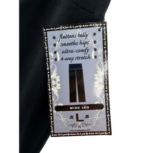 Lisse‎ Leggings Revolutionary Tummy Control Wide Leg Pants Black Stretch L NWT thumbnail 3