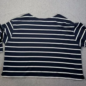 Old Navy Women's 3X Plus Size Navy Blue White Stripe 3/4 Sleeve Boat Neck Top thumbnail 8
