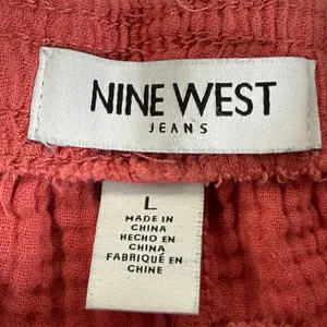 Nine West Jeans Red Cotton‎ Gauze Wide Leg Cropped Pants Large UDNWW3021-MRD thumbnail 2