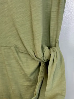Nation LTD Lavi Tie Front Sage Green Cotton Maxi T-Shirt Dress Size XS thumbnail 5
