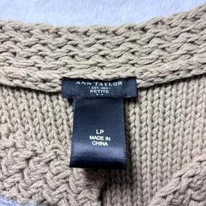 Ann Taylor Vest Women Brown‎ Faux Fur Open Front Knit Size L P thumbnail 8