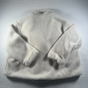 GAP Womens XXL Sherpa Teddy Coat Cream Ivory Fleece Button Jacket Cozy Plush thumbnail 10