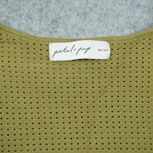 Petal and Pup Olive Green Bustier Knit Top Square Neck Puff Sleeve‎ Size 4 Small thumbnail 3