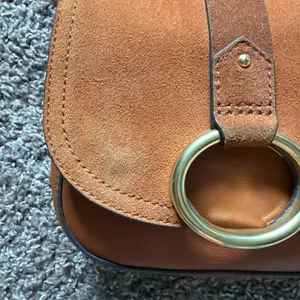 Vince Camuto Kayci Caramel Suede & Leather Crossbody thumbnail 3