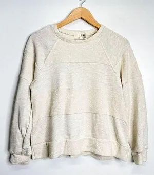 Everleigh Shirt Womens Steipe Knit Pullover Sweater Cream Oatmeal Medium NWT thumbnail 1