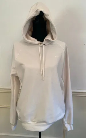 Nike Women’s Cream Fleece Pullover Hoodie Sweatshirt Embroidered Mini Swoosh thumbnail 1