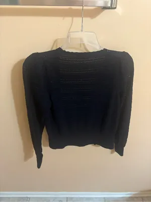ME+EM Navy Open Knit Cardigan Blue Size XS thumbnail 3