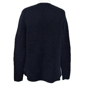 Lauren Ralph Lauren Sweater Womens Blue Chunky Knit Boat Neck 100% Cotton thumbnail 3