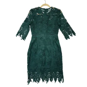 Minuet Emerald‎ Green Floral Lace Cocktail Dress Sheath 3/4 Sleeve Small NWT thumbnail 8