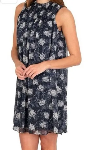 Joie Size M Baltic Floral Print Sleeveless Mini Dress Shift Blue White Floral thumbnail 1