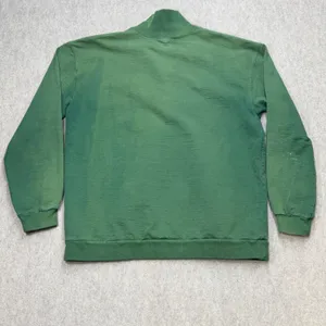 Private Line Quarter Zip Sweatshirt Womens M Green Vintage Distressed Streetwear thumbnail 2