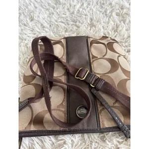 Coach Signature C Monogram Canvas Brown Leather Crossbody "Duffle" Purse‎ thumbnail 9