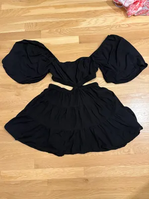 Free People Cross of Sunlight Mini Dress Black Size Small thumbnail 3