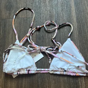 White Fox Vacation Mode Bikini Top Geo Print thumbnail 5