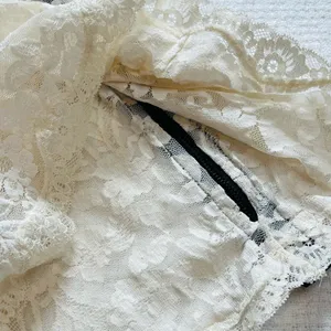 VS MODA Intl Lace Top Y2K Boho Sm Cream Back Zip-Up - Victoria’s Secret Holiday thumbnail 9