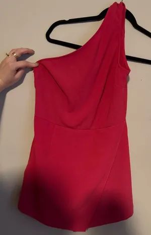 superdown Hot Pink One-Shoulder Romper thumbnail 1