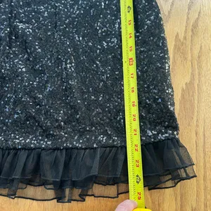 Lucy In The Sky Sequin Ruffle Dress Alma Black Small Mini‎ Bodycon HOCO Party thumbnail 7