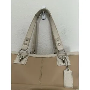 Coach Penelope Beige Tan Leather Tote Shoulder Bag F19264 Y2K thumbnail 7