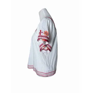 Madewell Embroidered Sandblossom Top in white cotton gauze‎ Women’s XS Oversized thumbnail 4