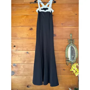 Lulus Luxurious Outlook Black and White Bow Mermaid Maxi Dress Ball Medium thumbnail 5