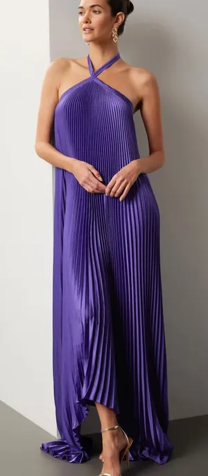 L’idee deesse gown / Purple halter Maxi Dress thumbnail 1