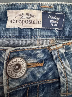 90’s Y2K Aeropostale Low Rise Hailey Flare Light Blue Ripped Flare Jeans thumbnail 2