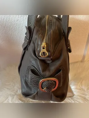 See by Chloé Gray Brown Leather Shoulder Bag Snakeskin Trim thumbnail 14