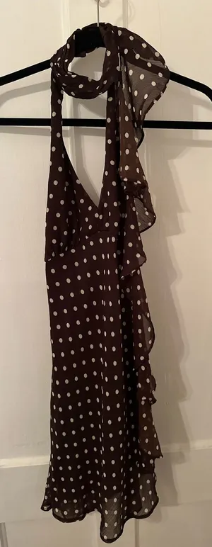 Brown Polka Dot Mini Dress thumbnail 1