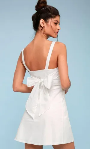 Lulus NWT  Louetta White Button-Down Mini Dress -L thumbnail 3