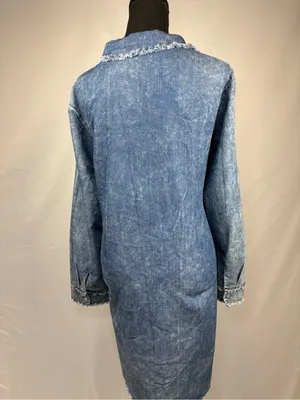 Shirt Dress Denim Button-Front Shirt Dress - Blue thumbnail 4