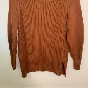 7Modifier‎ Mock Neck Sweater Tan Rust Ribbed Front Brown thumbnail 4