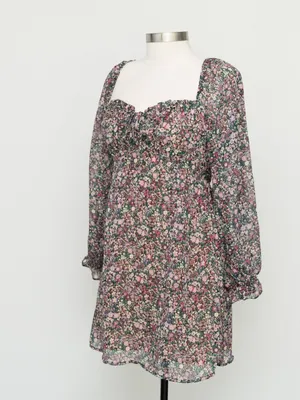 Dress Forum‎ - Floral Long Sleeve Mini Dress. thumbnail 9