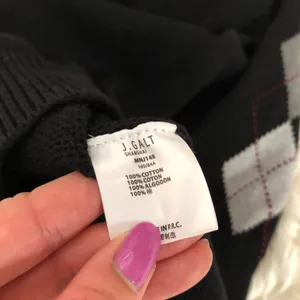 Brandy Melville Black Argyle Peyton Sweater Vest thumbnail 5