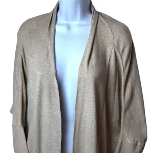 Pact‎ 100% Organic Cotton Airplane Long Cardigan Neutral Loungewear Travel S/M thumbnail 3
