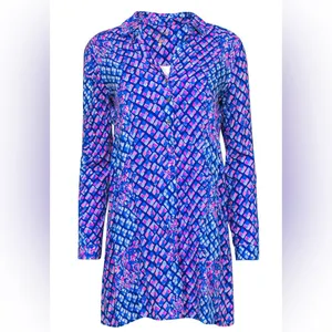 Lilly Pulitzer blue & pink pineapple print dress size Large thumbnail 3