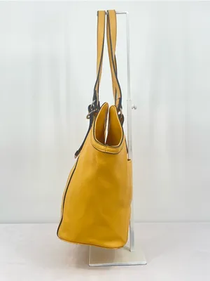 Nicole Miller New York Mustard Sun Yellow Pebbled Hobo Shoulder Tote Bag thumbnail 5