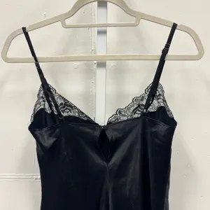 Victoria's Secret Very Sexy Black Satin Lace Trim‎ Bodysuit Small 507344-0408 thumbnail 6