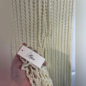 Odiva NWT Crochet Pullover Swimwear Cover Up Pants Size Large in Crème Color thumbnail 15