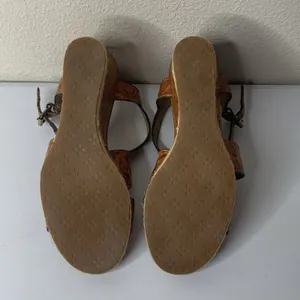 Patricia Nash Rafa Tooled Brown Leather Wedge Sandals Espadrilles Women’s Sz 5 thumbnail 7