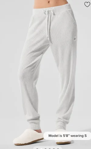 Alo the muse sweatpants white heather thumbnail 1