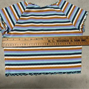 NWT L* Space Under The Sun Wildflower Rashguard Top Striped Ruffle Edge Size M thumbnail 8