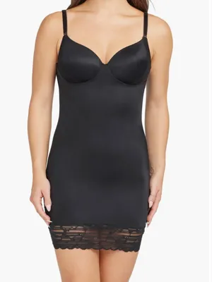 NWT SPANX Lace Underwire Full Slip Dress Very Black #10070R SZ-1X thumbnail 5