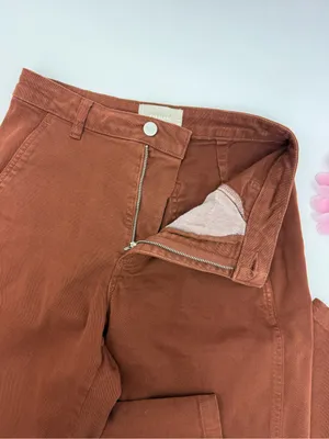 Everlane The Utility Barrel Pant Rosewood High Rise Cotton Brown thumbnail 10