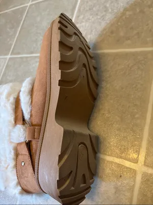 Faux Fur Cuff Tan Winter Boots with Buckle thumbnail 5