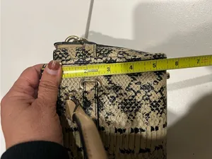 Coach Beige/Black Python Embossed Leather Swagger small tote thumbnail 7